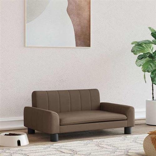 Vidaxl Lit Pour Chien Marron 70x45x30 Cm Tissu