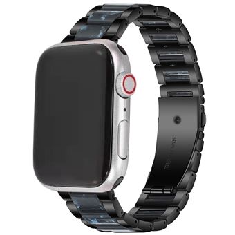 Bracelet acier avec R sine r glable Saphir pour Apple Watch Series