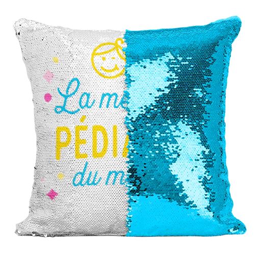 Fabulous Housse de Coussin à Sequin - Paillettes Turquoise La Meilleure Pédiatre du Monde [40 x 40 cm]