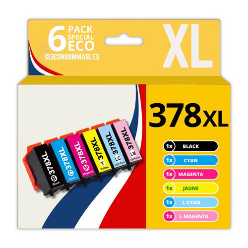 123CONSOMMABLES Pack 6 cartouches compatibles EPSON 378XL