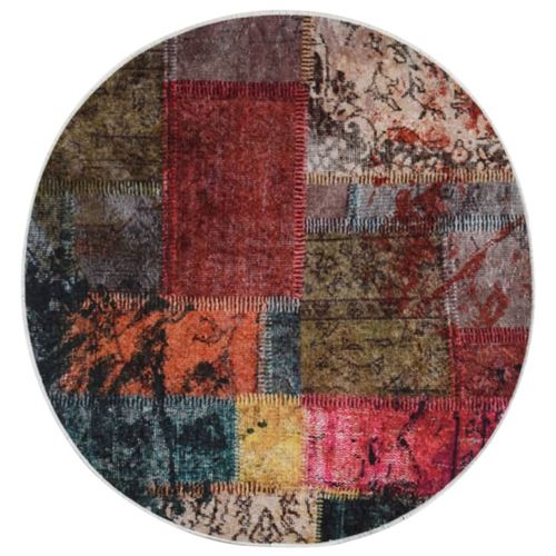 Vidaxl Tapis Lavable Antidérapant Patchwork ?120 Cm Multicolore - Image 3
