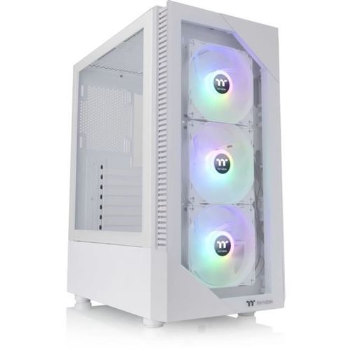Boîtier Pc - Thermaltake - View 200 Tg Argb Snow (Blanc) - Moyen Tour - Format Atx
