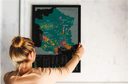 Carte des vins à gratter – France - Imagerie Murale - Encadrement