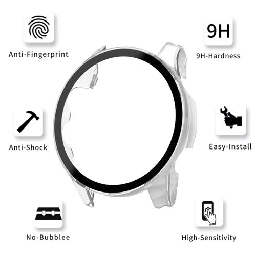 étui Silicone Montre Garmin GIOPUEY Coque Compatible Avec Garmin Forerunner 55, [2 Pièces] TPU Souple En Silicone, étui De Protection, Ultra Fin - Noir Coque Tpu Souple