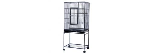 Cage à oiseaux Portable Avec Avec roulettes 81*47*160cm-noir
