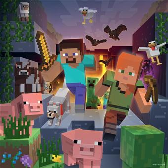 Puzzle enfant 3x49 pièces Ravensburger Biomes de Minecraft