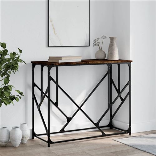 vidaXL Table console chêne fumé 100x40x80 cm bois d'ingénierie
