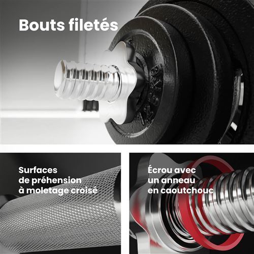 Hop-Sport Disques de poids en fonte 20, 30, 40, 60 kg au choix, Ensemble de disques d'haltères, Set de plaques en fonte alésage 30/31 mm pour Musculation et Haltérophilie