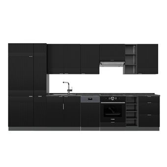 Vicco Cuisine Fame-Line, Anthracite-or/blanc, 355cm , PT Marbre | Leroy