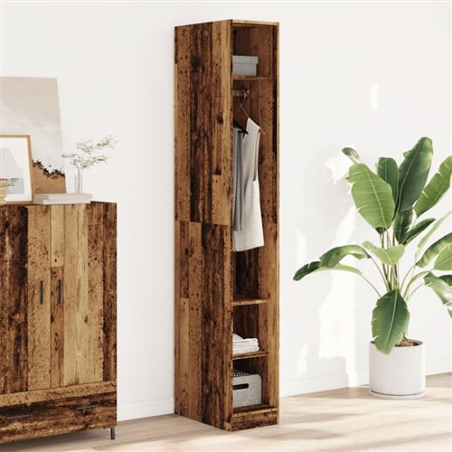 Garde robe vieux bois 30x50x200 cm bois d ingénierie