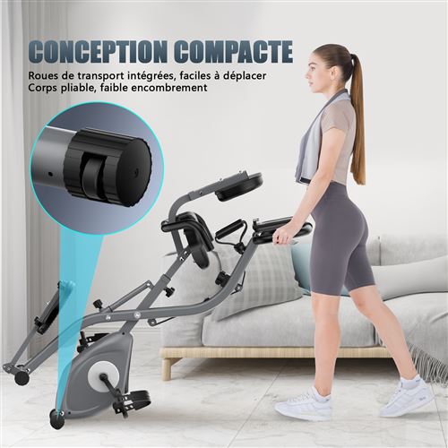 Vélo D'Appartement Pliable 4 En 1 X-Bike - Résistance Magnétique, Siège Réglable, Cardio - 150kg Max