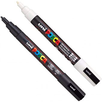 Posca PC-1MR Lot de 16 stylos marqueurs de toutes les couleurs : :  Fournitures de bureau