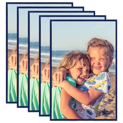 vidaXL Collage de cadres photo 5 pcs de mur table Bleu 59,4x84 cm MDF