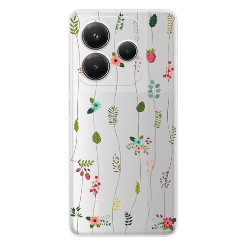 Coque en silicone imprimée compatible Xiaomi Redmi Note 14 5G Montée de fleurs