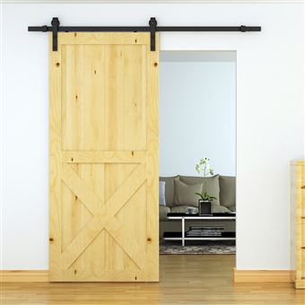 Porte simple coulissante en bois avec kit galandage