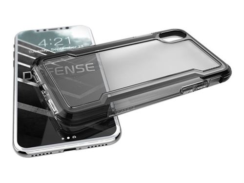 X-Doria Defense Clear - Achterzijde behuizing voor mobiele telefoon - polycarbonaat, thermoplastic polyurethaan (TPU) - zwart - voor Apple iPhone X