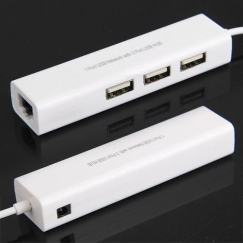 USB vers RJ45 Carte réseau LAN Ethernet Câble + 3 Port Hub pour Win 7 8 XP Pealer35