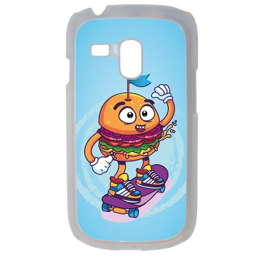 Coque Burger Fond Bleu Compatible Samsung Galaxy S3 Mini Transparent
