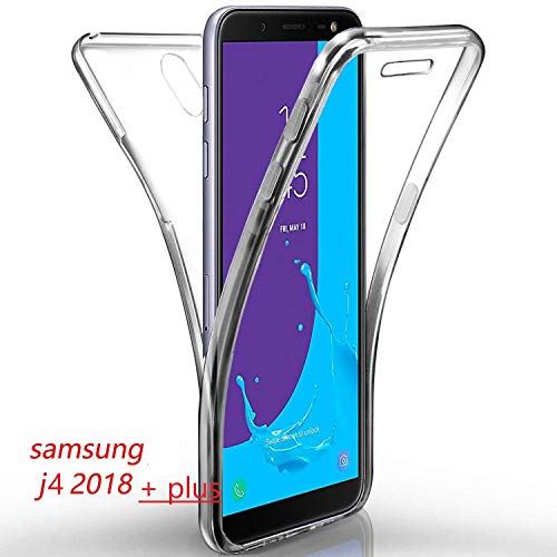 AURSTORE Coque Samsung Galaxy J4 Plus (2018) - Protection intégrale Avant arrière en Rigide, Housse Etui Tactile 360 degré - Antichoc, Transparent ...