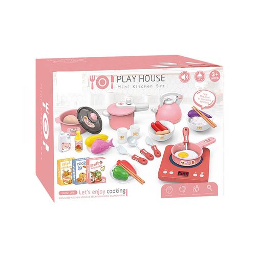 Jouet cuisine ustensiles pour enfants - Rose