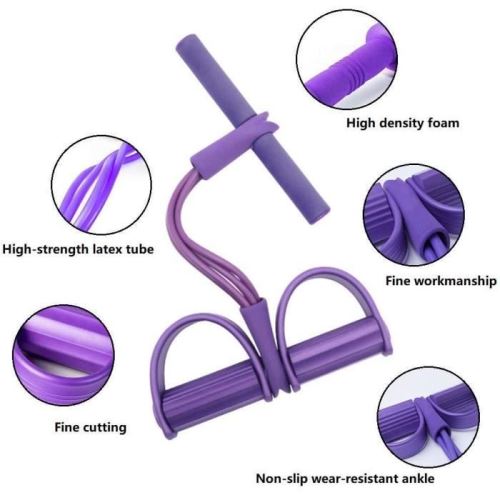 Bandes De Résistance Fitness 6 Tubes – Corde De Tension Multifonction Avec Poignées, Pour Yoga, Musculation, Jambes, Bras, Abdos