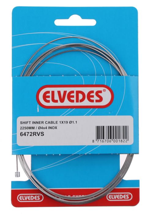 Elvedes -derailleur câble à l'intérieur de 1,1 mm argent 2,250 mm