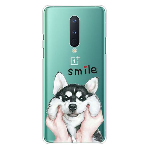Coque en TPU impression de motif claire souple sourire des chiens pour votre OnePlus 8