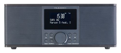 Radio numérique stéréo DAB+/FM avec fonctions bluetooth & réveil DOR-500 - Noir