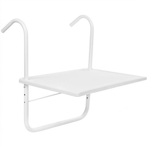 Table rectangulaire en polypropylène pour balcon coloris blanc 52x40 cm