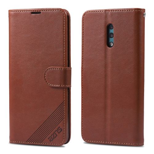 Etui en PU avec support café pour votre Oppo K3/Realme X