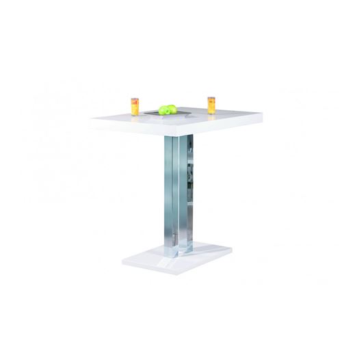Paris Prix - Table De Bar Design Métal steam 120cm Blanc