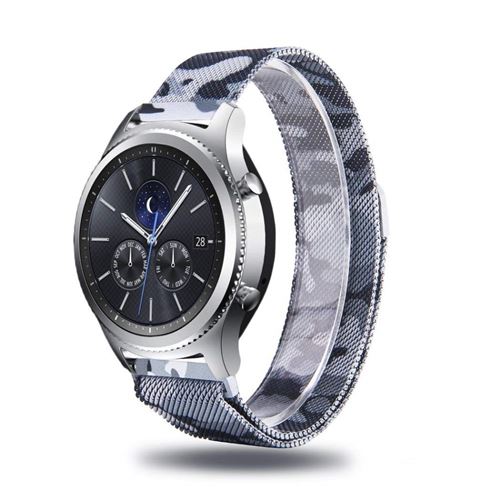 Bracelet en métal milanese camouflage gris pour votre Samsung Gear S3 Frontier/S3 Classic