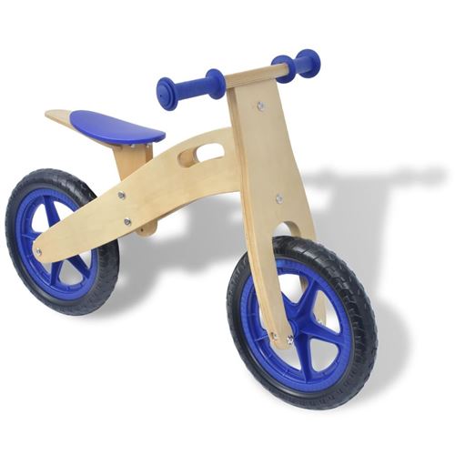 vidaXL Loopfiets hout blauw