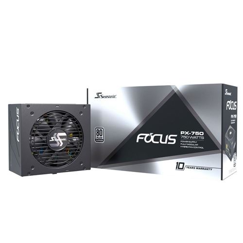 seasonic seasonic focus px 80 plus platinum netzteil, modular 750 watt noir