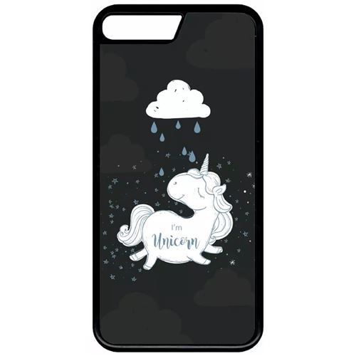 Coque Apple Iphone 7+ Plus Unicorne Nuage Fond Noir 2