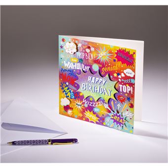 Carte Double Coll Age Joyeux Anniversaire Generique Comics Carte De Vœux Achat Prix Fnac