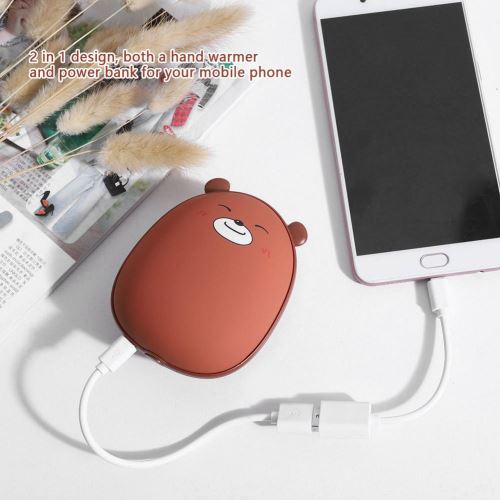 Chauffe-mains rechargeable USB portable Mini Power Bank Ours brun -  Ceinture chauffante - Achat & prix