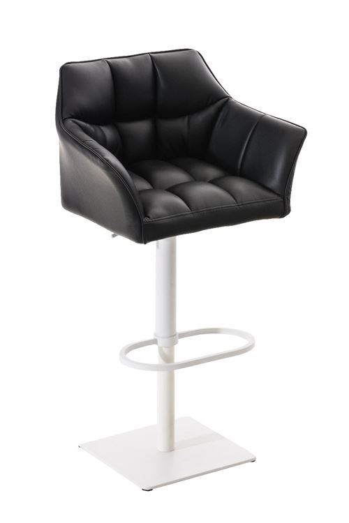 CLP Tabouret de bar Damaso en similicuir , Noir /Blanc