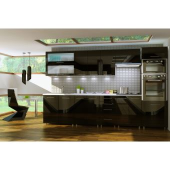 Cuisine Noir Miroir Laquee Infinity 9 Colonne 3m Dusine Achat