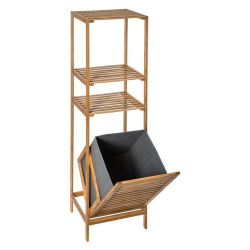 17 Sur Colonne Salle Bain Varia Naturel Panier Linge Bambou