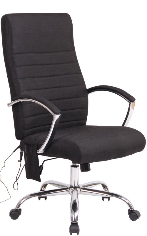 Chaise de Bureau Valais en Tissu avec Fonction de Massage - Couleur Noir