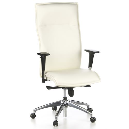 Siège de bureau / Fauteuil de direction MURANO 20, cuir ivoire hjh OFFICE