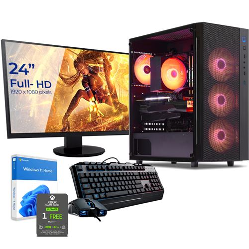 Pack PC Gamer Expert Intel i7-9700KF, Geforce RTX 3060, 8Go RAM DDR4, 480Go SSD, 2To HDD, USB 3.1, Wifi,, écran, c/s et Win 10