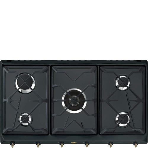 Smeg Srv896Aogh Encastrable Plan Cuisson à Gaz Anthracite Plan Cuisson