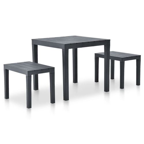 Vidaxl Table De Jardin Avec 2 Bancs - Anthracite - Image 3