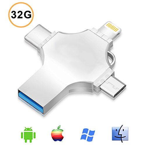 Non Communiqué Clé Usb Type C Flash Drive Clé Usb Avec Lightning Type-C Connecteur Micro Usb (4 En 1) Pour Iphone Ipad Et Ordinateur - Image 1