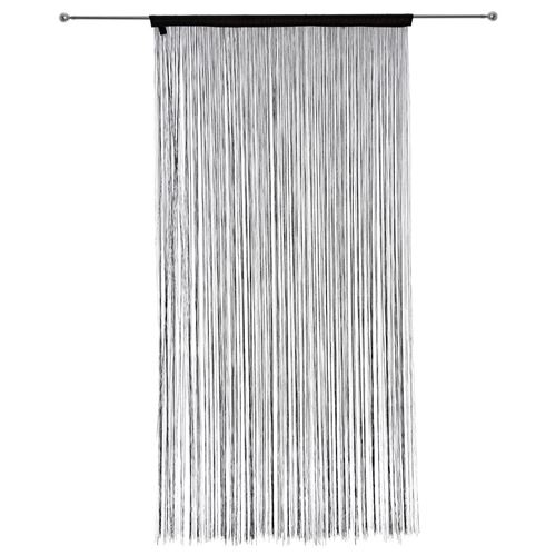 Rideau de fil noir 90X200 Atmosphera cr&eacute;ateur d'int&eacute;rieur - Noir