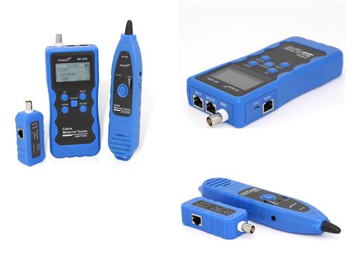 Testeur Professionnel Pour Réseau RJ45 RJ11 BNC Mesure la continuité, la longueur et la résistance des câbles