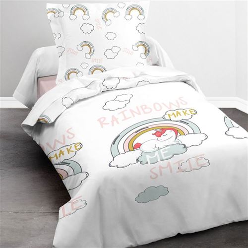 TODAY Parure de couette Happy Make Me Smile - Coton - 140 x 200 cm