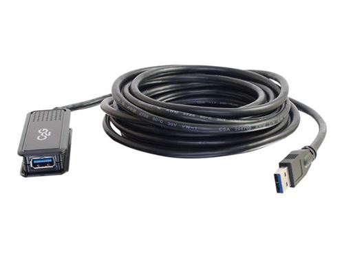 C2G Rallonge de câble actif USB 3.0 mâle USB-A vers femelle USB-A de 5 m - Câbles USB (5 m, USB A, USB A, 3.0 (3.1 Gen 1), Mâle/Femelle, Noir)